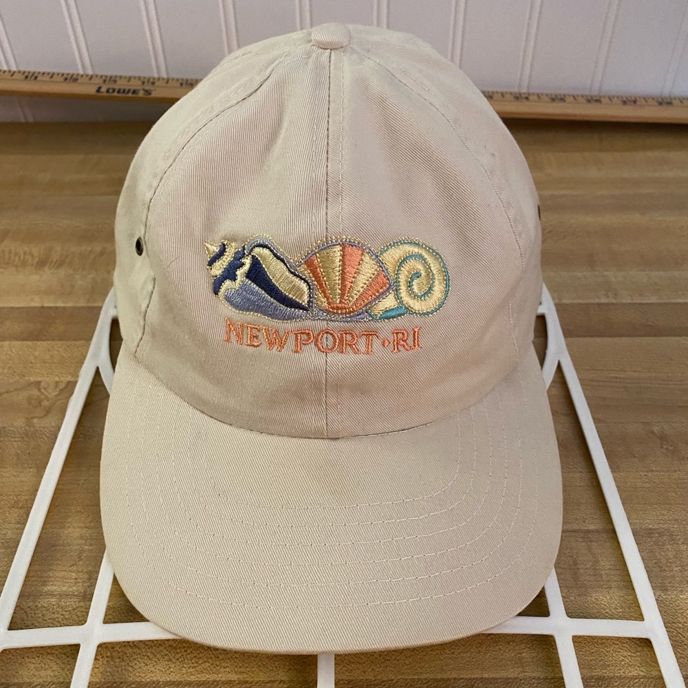 Preowned Unisex “ Newport RI “ Hat/Cap. Beige Color. Adjustable with Strap